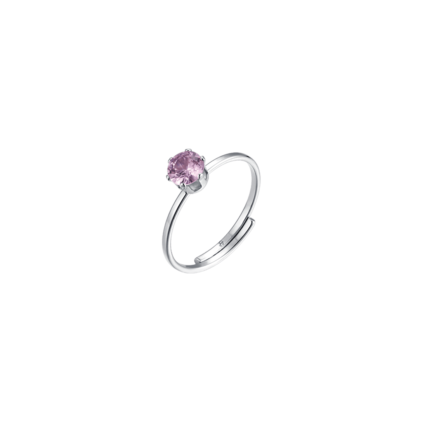ANILLO SOLITARIO DE ACERO PARA MUJER CON CRISTAL ROSA