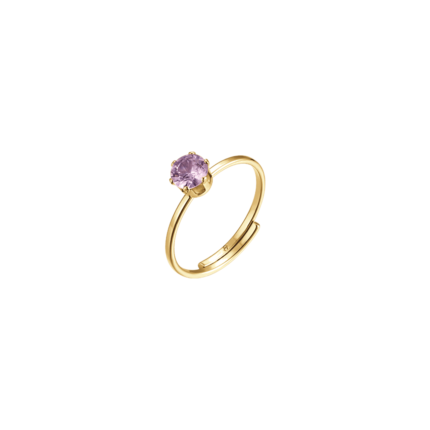 ANILLO SOLITARIO DE ACERO PARA MUJER CON CRISTAL ROSA