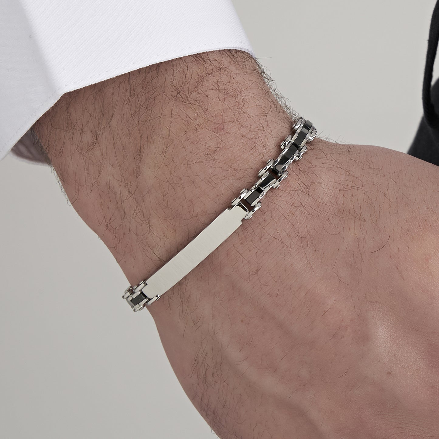 PULSERA DE ESLABONES DE ACERO PARA HOMBRE