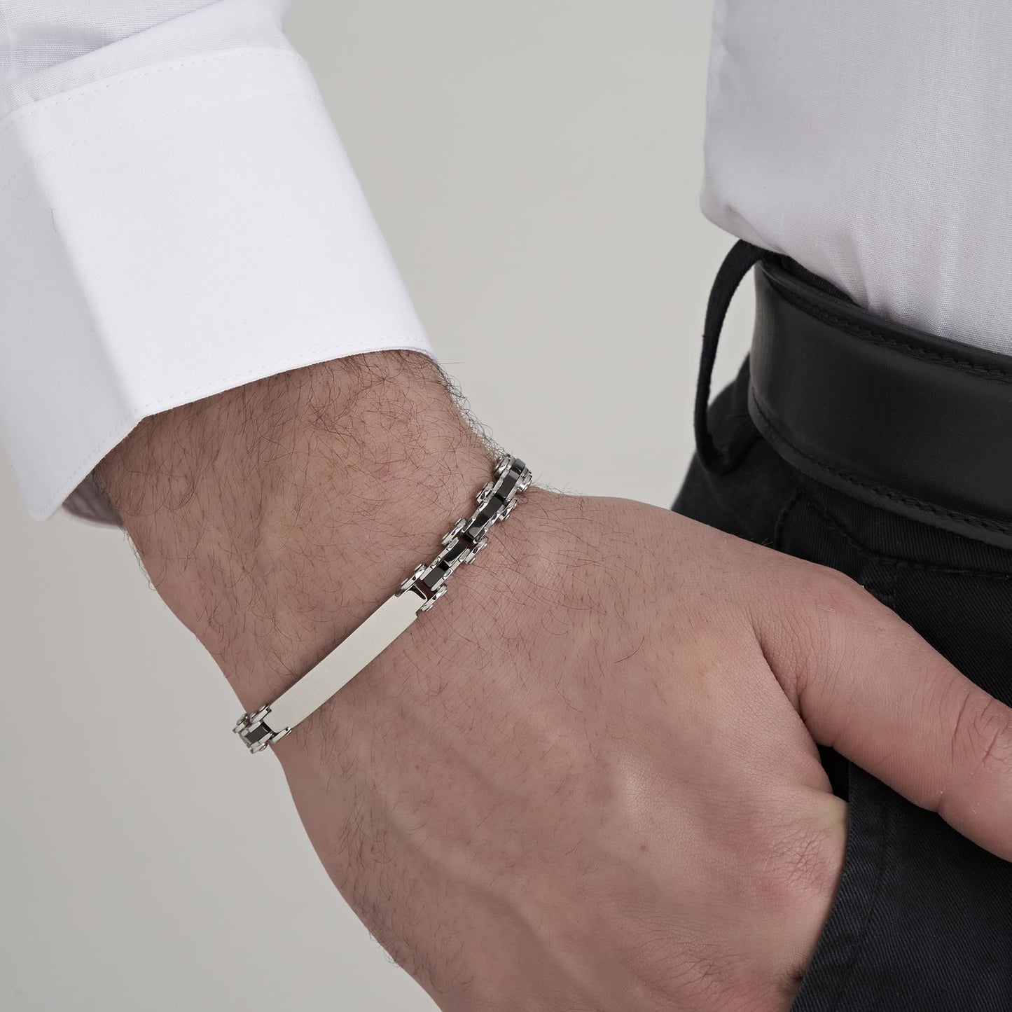 PULSERA DE ESLABONES DE ACERO PARA HOMBRE