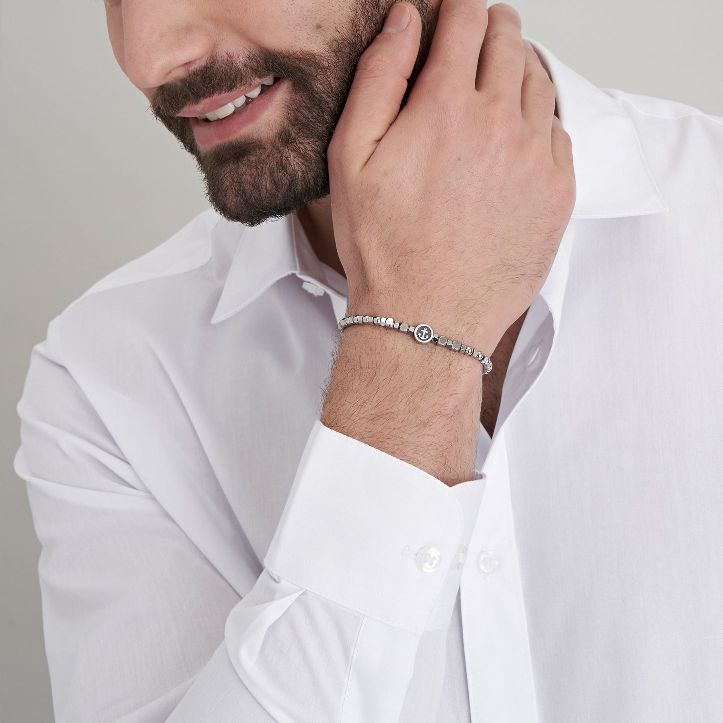 PULSERA DE ACERO PARA HOMBRE CON ELEMENTO DE ANCLA