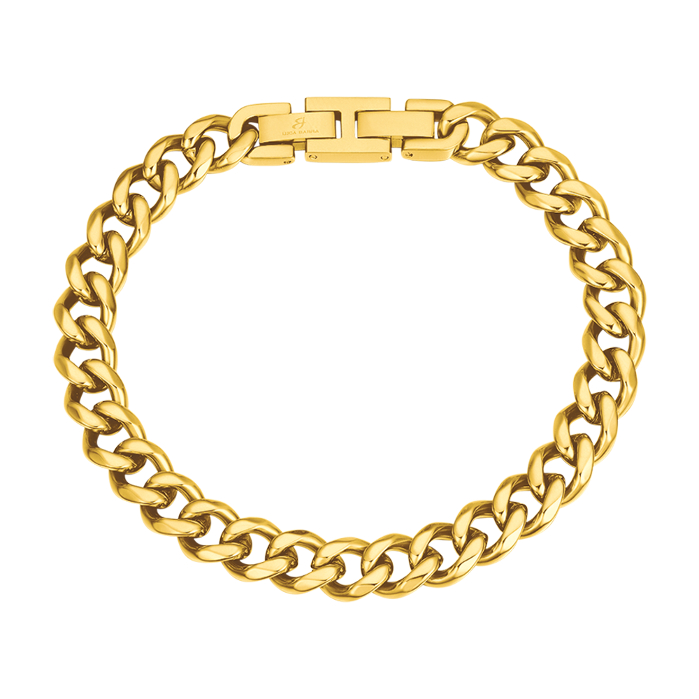 PULSERA DE ACERO CON CADENA DE PLATA PARA HOMBRES