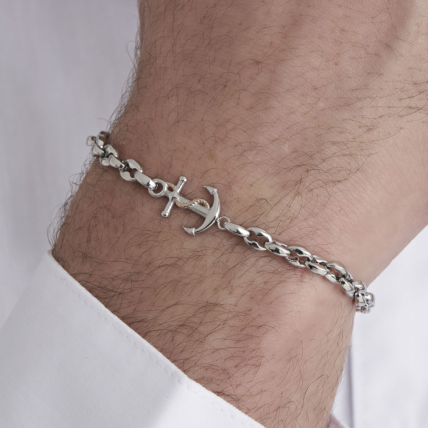 PULSERA DE ACERO PARA HOMBRE CON ANCLA