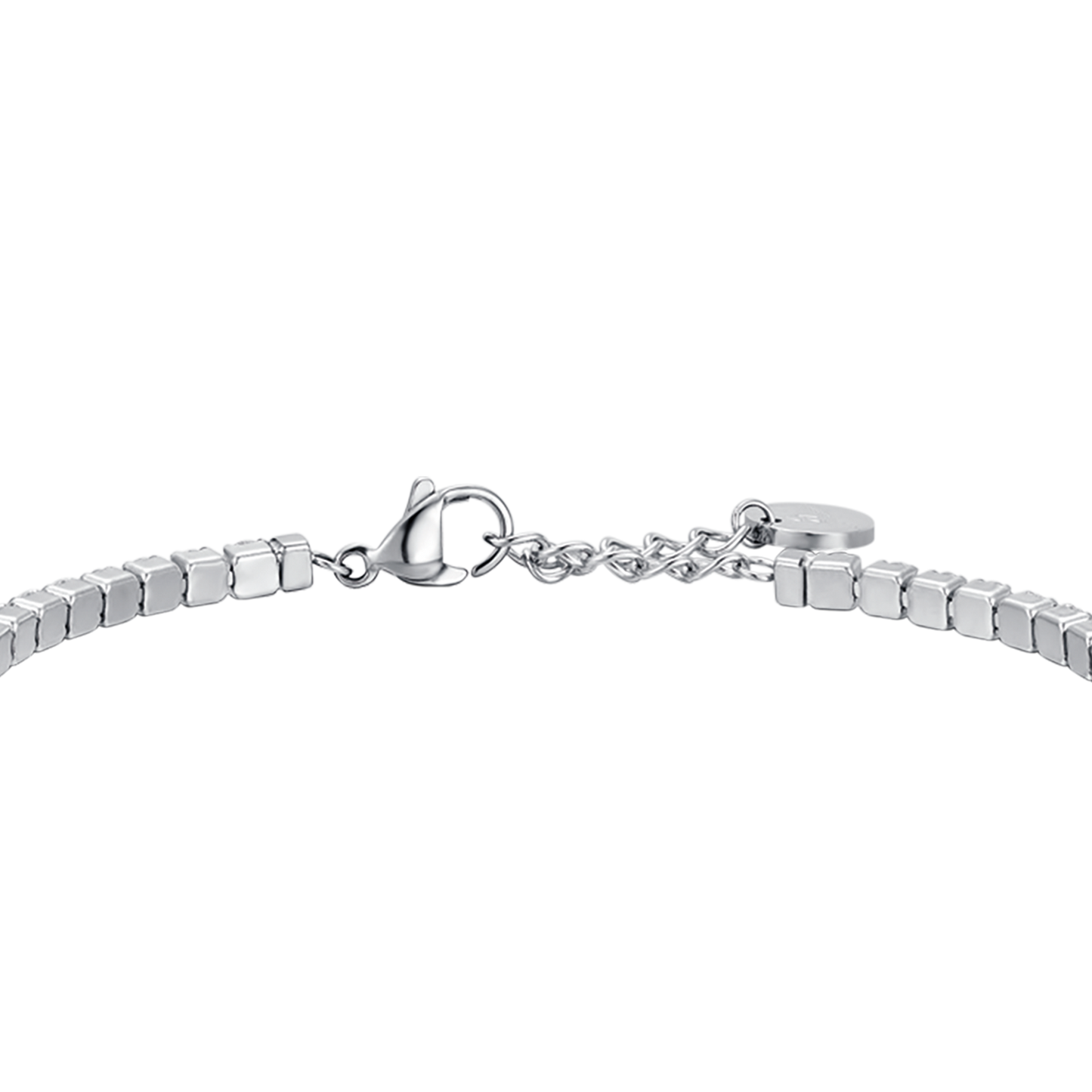 PULSERA DE TENIS DE ACERO PARA HOMBRE CON CRISTALES BLANCOS