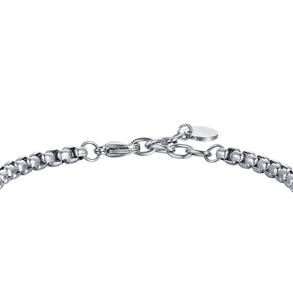 PULSERA DE ACERO PARA HOMBRE CON CRISTALES NEGROS