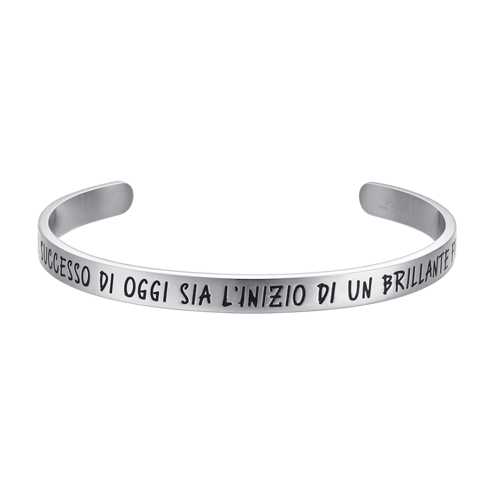 BRAZALETE DE ACERO PARA HOMBRE EL ÉXITO DE HOY ES EL COMIENZO DE UN FUTURO BRILLANTE
