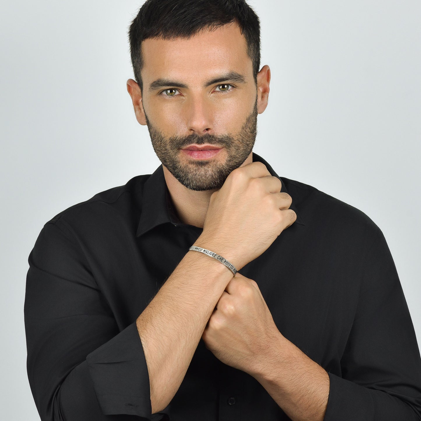 BRAZALETE DE ACERO PARA HOMBRE HERMANO EL MEJOR AMIGO QUE PODRÍAS TENER