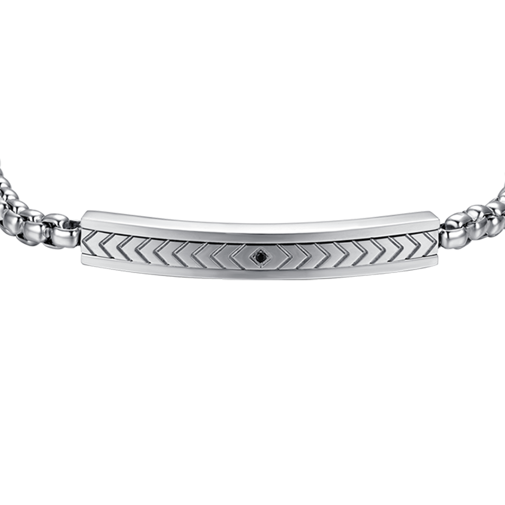 BRAZALETE DE ACERO PARA HOMBRE CON ELEMENTO DE ACERO