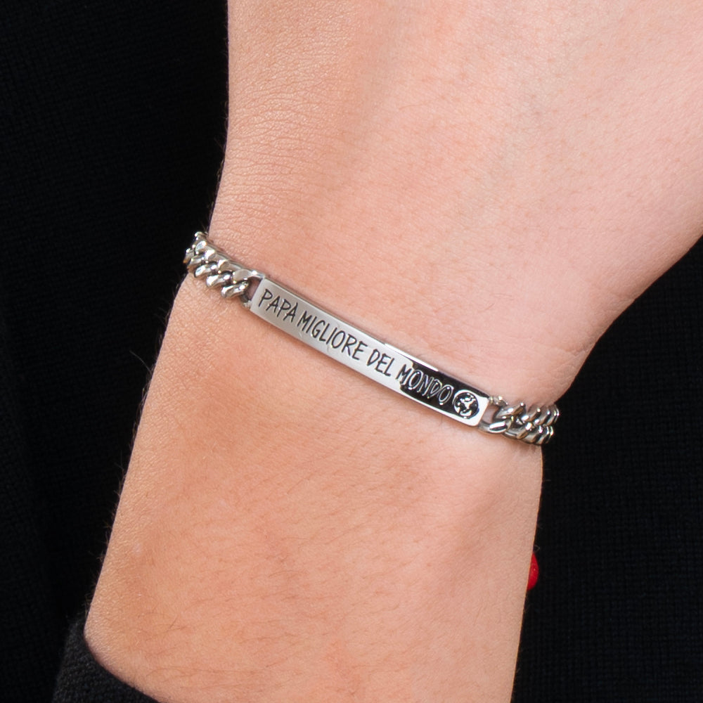 BRAZALETE DE ACERO PARA HOMBRE BEST DAD IN THE WORLD