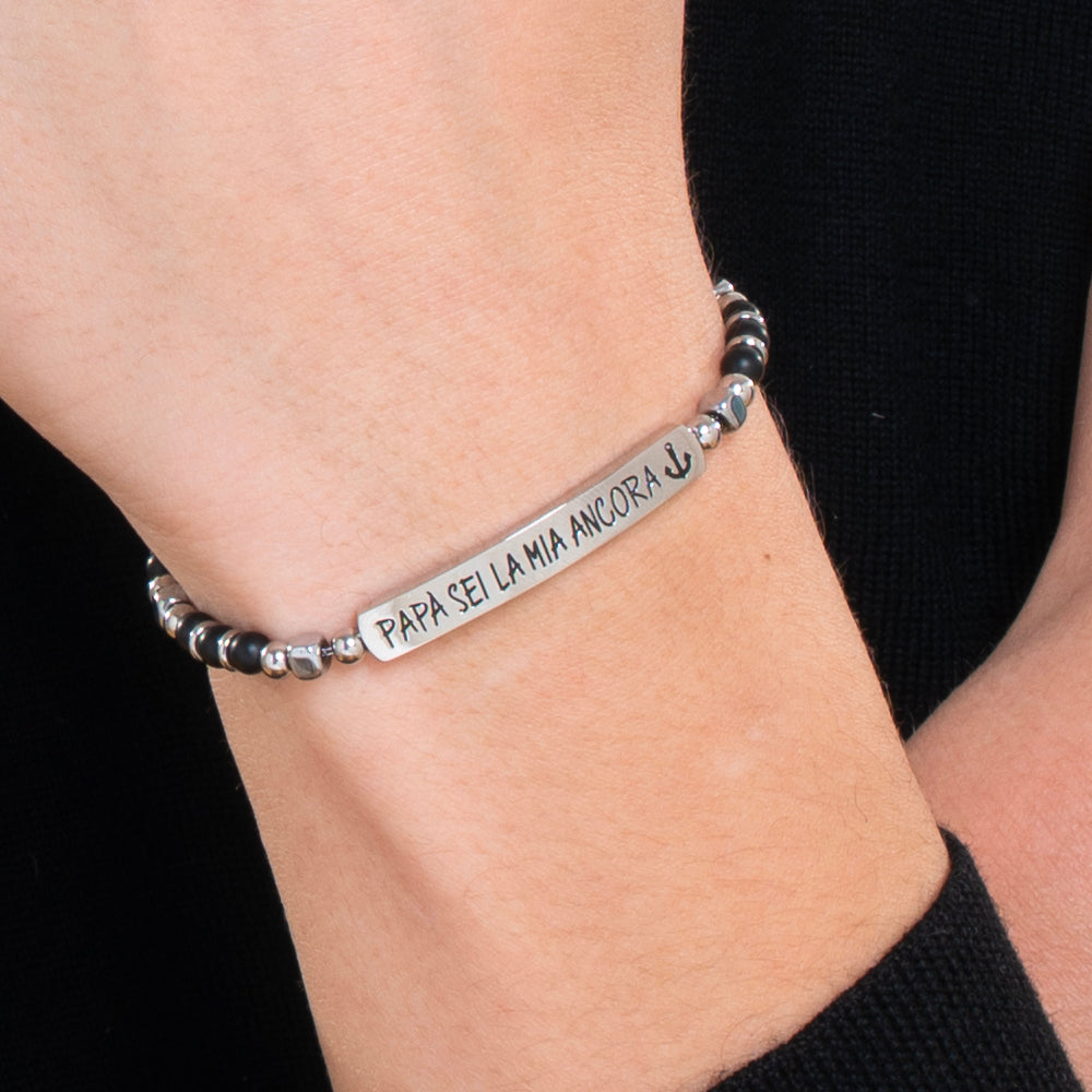 PULSERA DE ACERO PARA HOMBRE DADDY YOU ARE MY ANCHOR