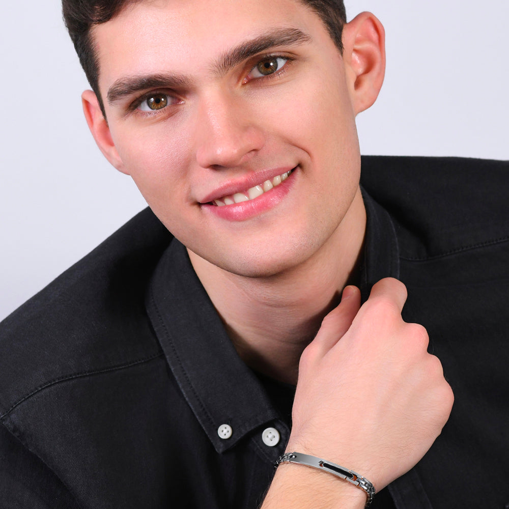 BRAZALETE DE ACERO IP ELEMENT NEGRO PARA HOMBRE