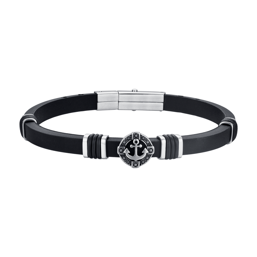 PULSERA DE SILICONA PARA HOMBRE CON ANCLA