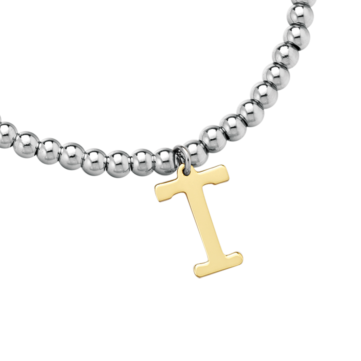PULSERA DE ACERO GRANALLADO PARA MUJER CON LETRA T