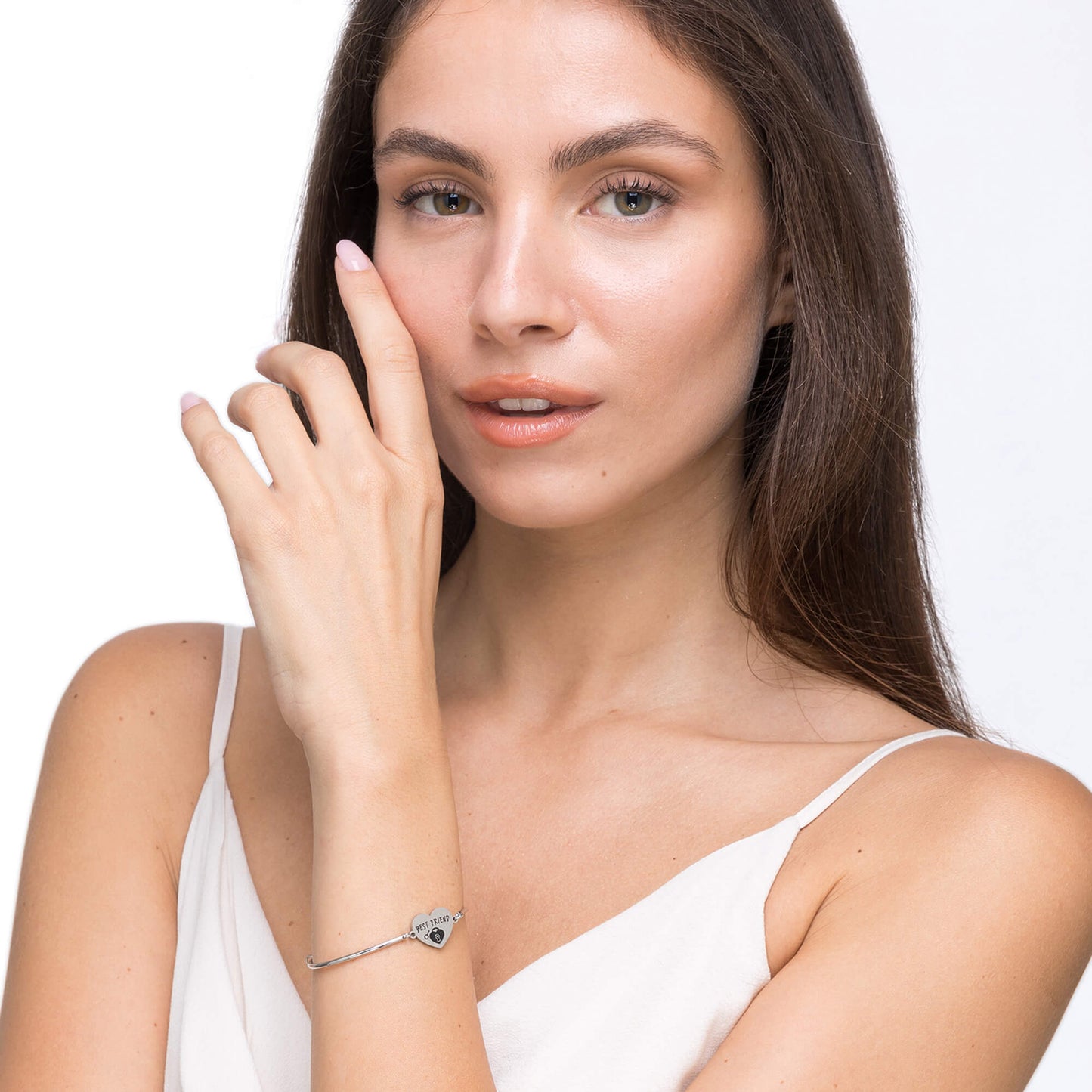 PULSERA DE ACERO PARA MUJER CON INSCRIPCIÓN DE MEJOR AMIGO