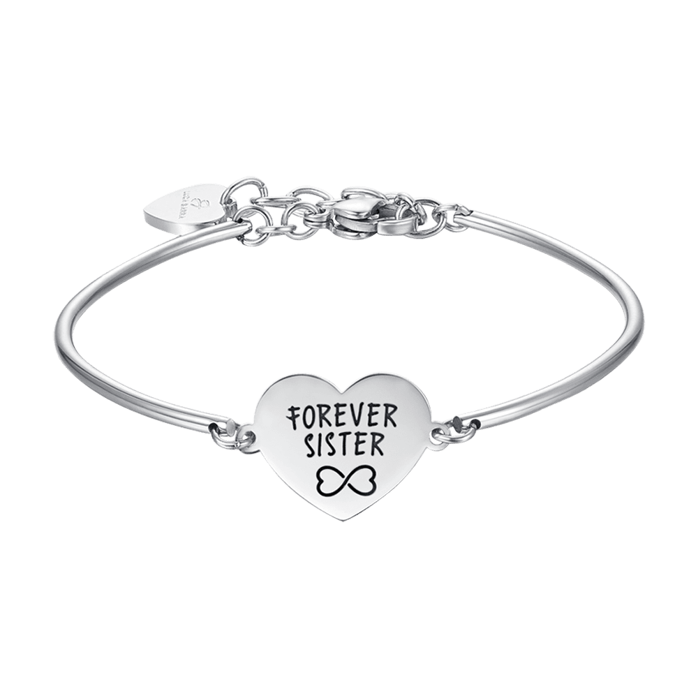 BRAZALETE DE ACERO PARA SEÑORAS CON LA INSCRIPCIÓN "FOREVER SISTER