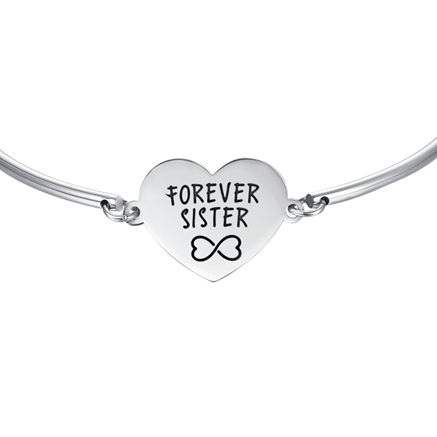 BRAZALETE DE ACERO PARA SEÑORAS CON LA INSCRIPCIÓN "FOREVER SISTER