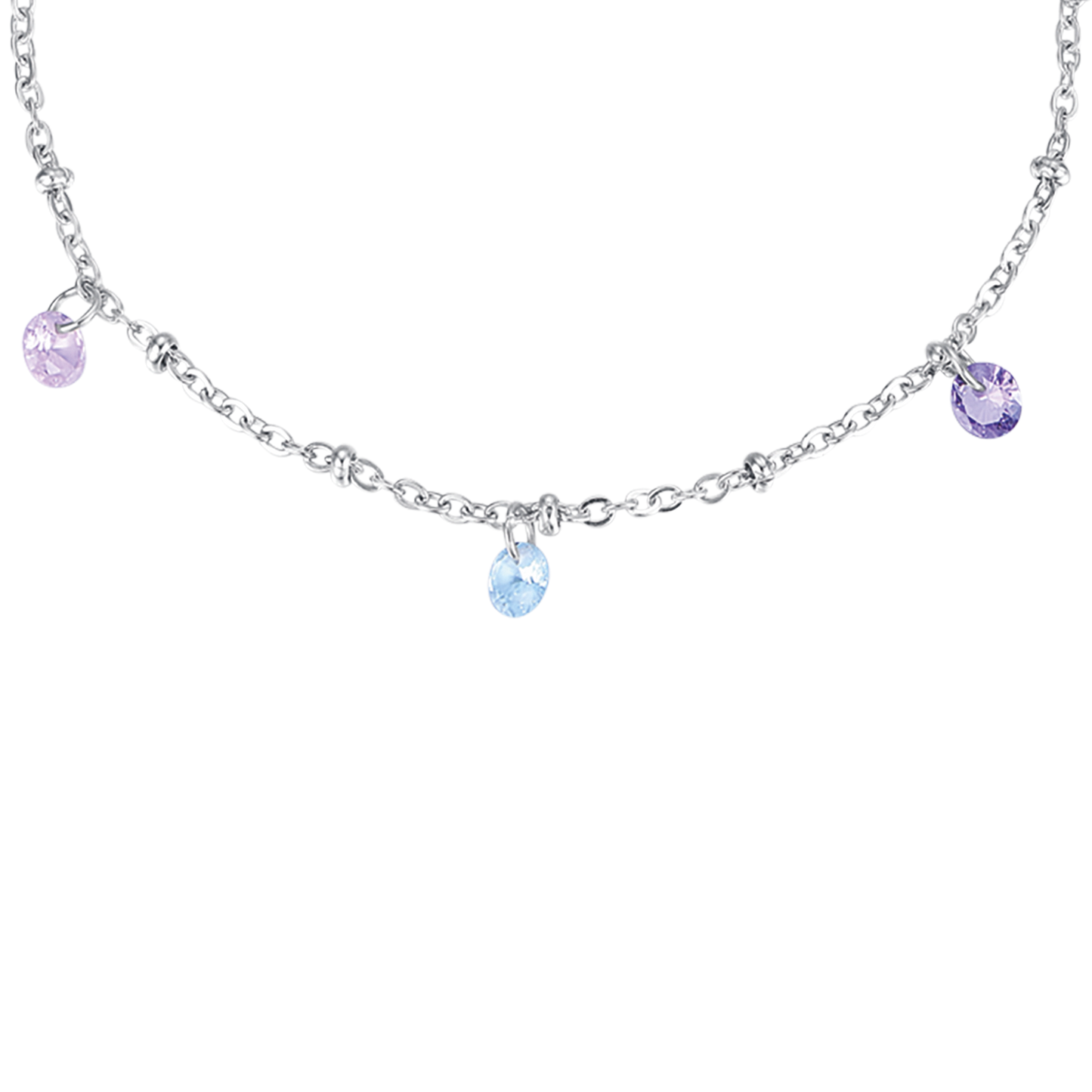 PULSERA DE ACERO PARA MUJER CON CRISTALES MULTICOLOR