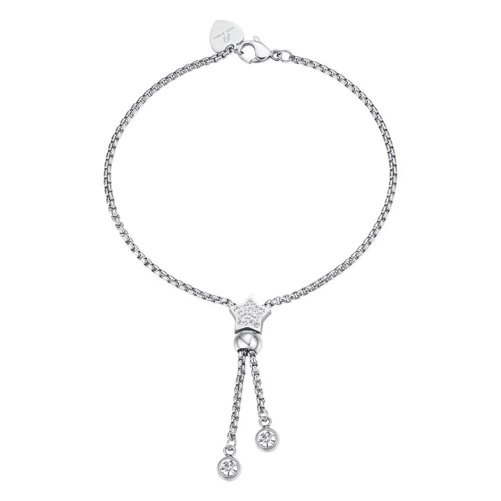 PULSERA ESTRELLA DE ACERO CON CRISTALES BLANCOS