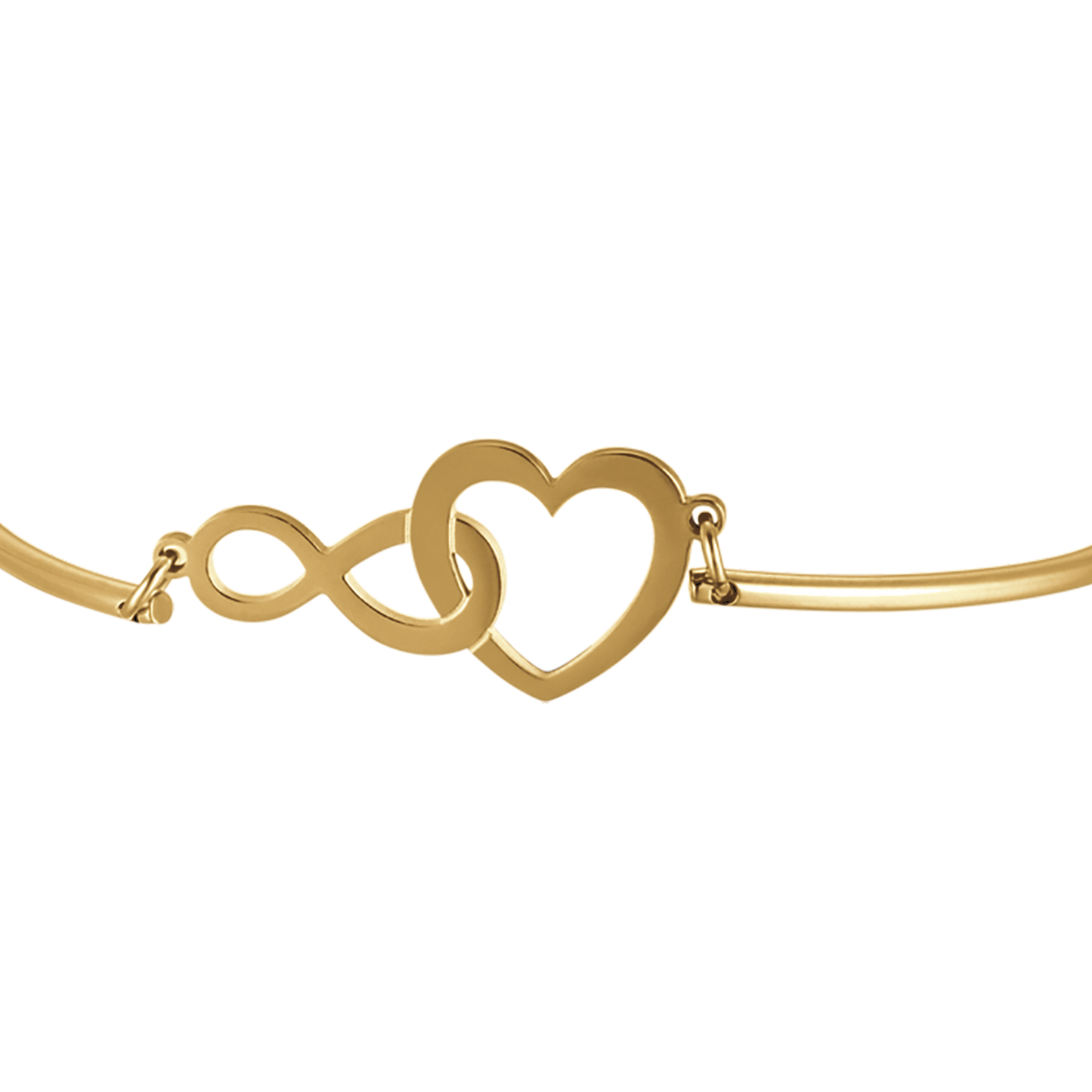 IP PULSERA DE ACERO DORADO PARA MUJER CON CORAZÓN E INFINITO