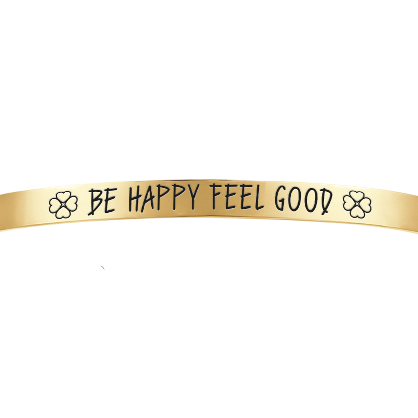 BE HAPPY FEEL GOOD PULSERA DE ACERO DORADO PARA MUJER