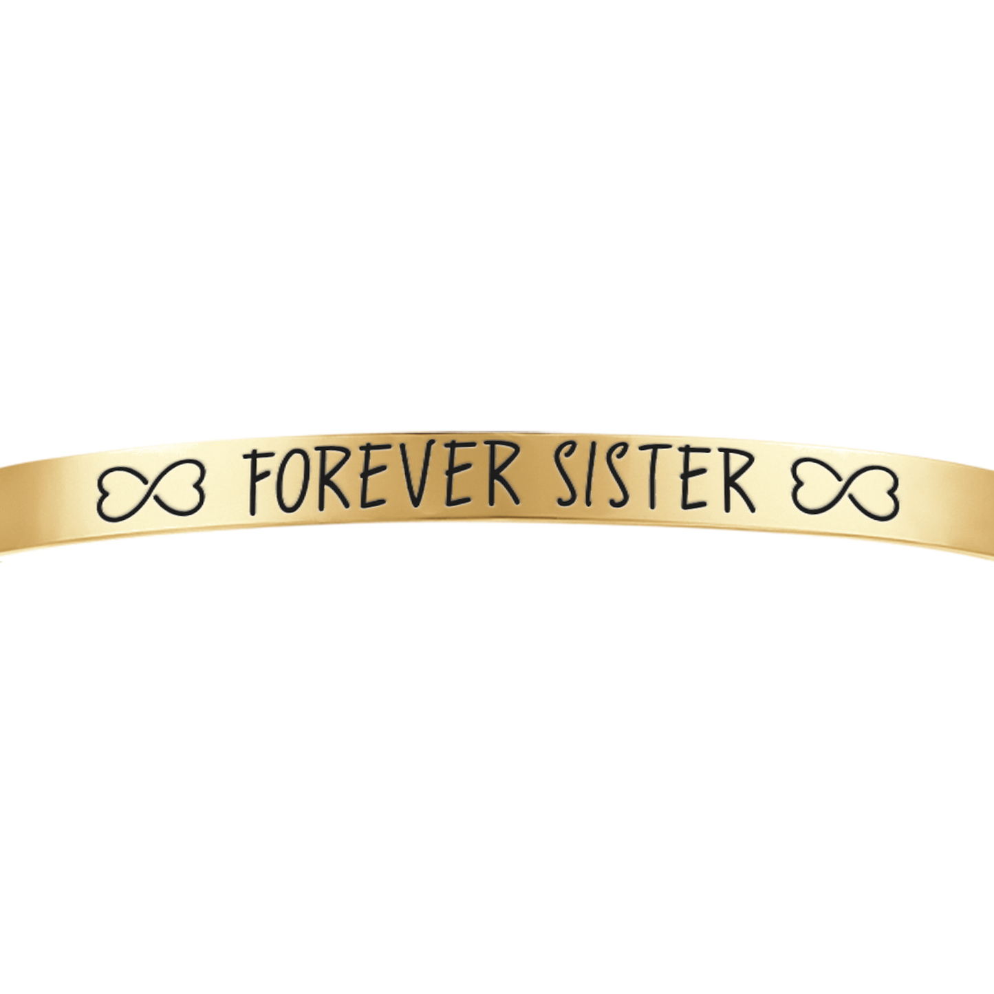 BRAZALETE DE ACERO CHAPADO EN ORO PARA MUJER CON FOREVER SISTER