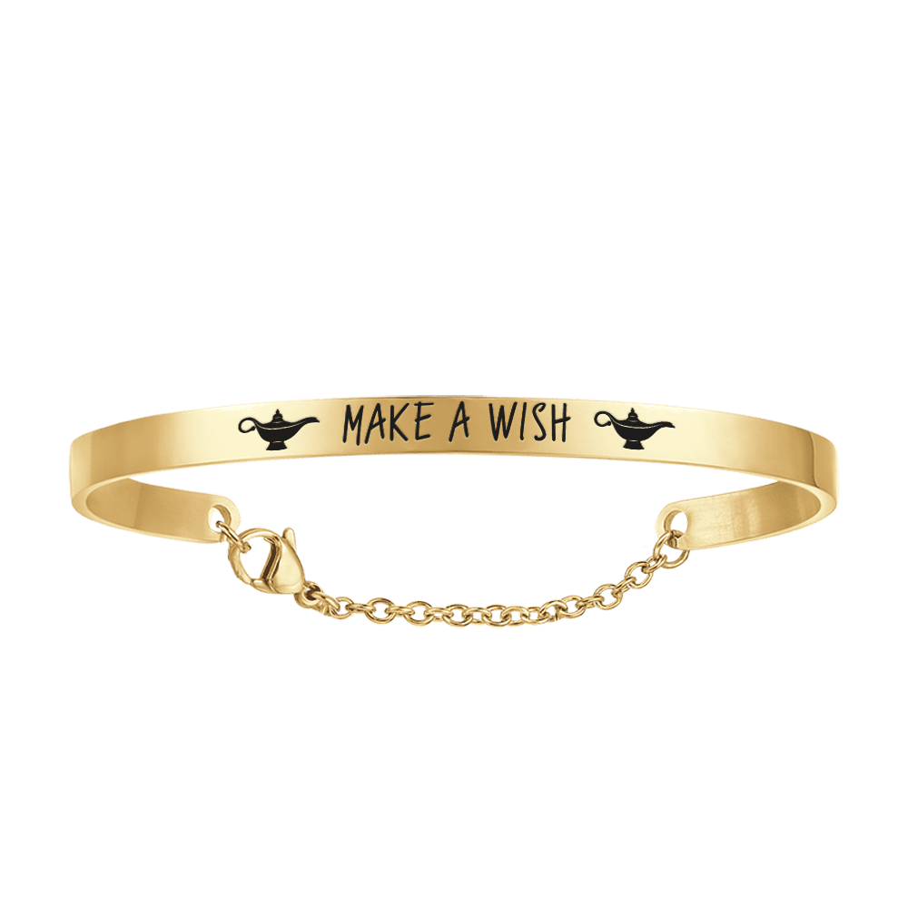 MAKE A WISH BRAZALETE DE ACERO DORADO PARA MUJER