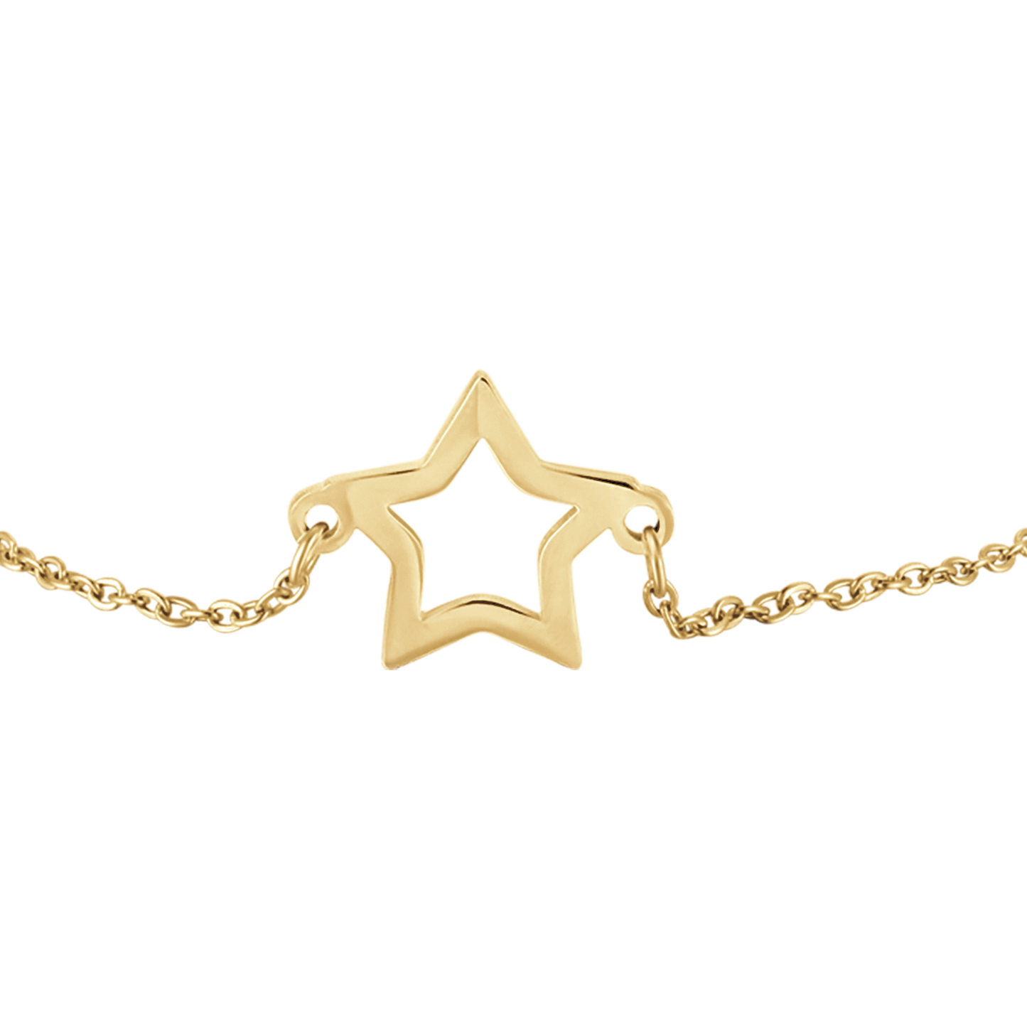 PULSERA DE ACERO DORADO ESTRELLA HUECA PARA MUJER