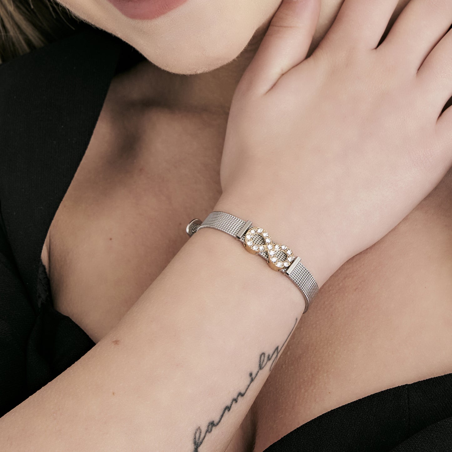 PULSERA DE MALLA DE ACERO MILAN PERSONALIZADA PARA MUJER