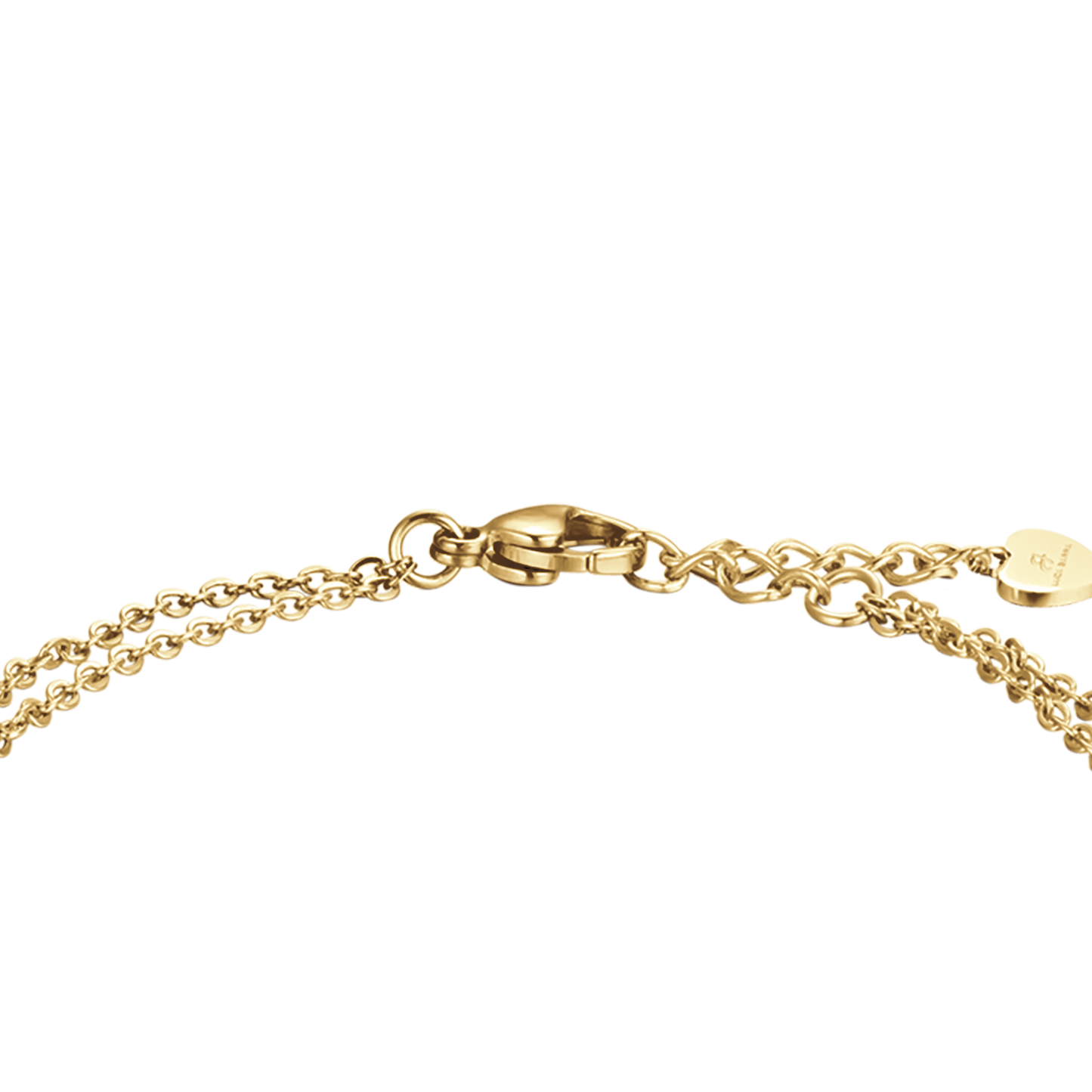 IP PULSERA DE ACERO DORADO PARA MUJER CON TRÉBOL DE CUATRO HOJAS Y CRISTALES