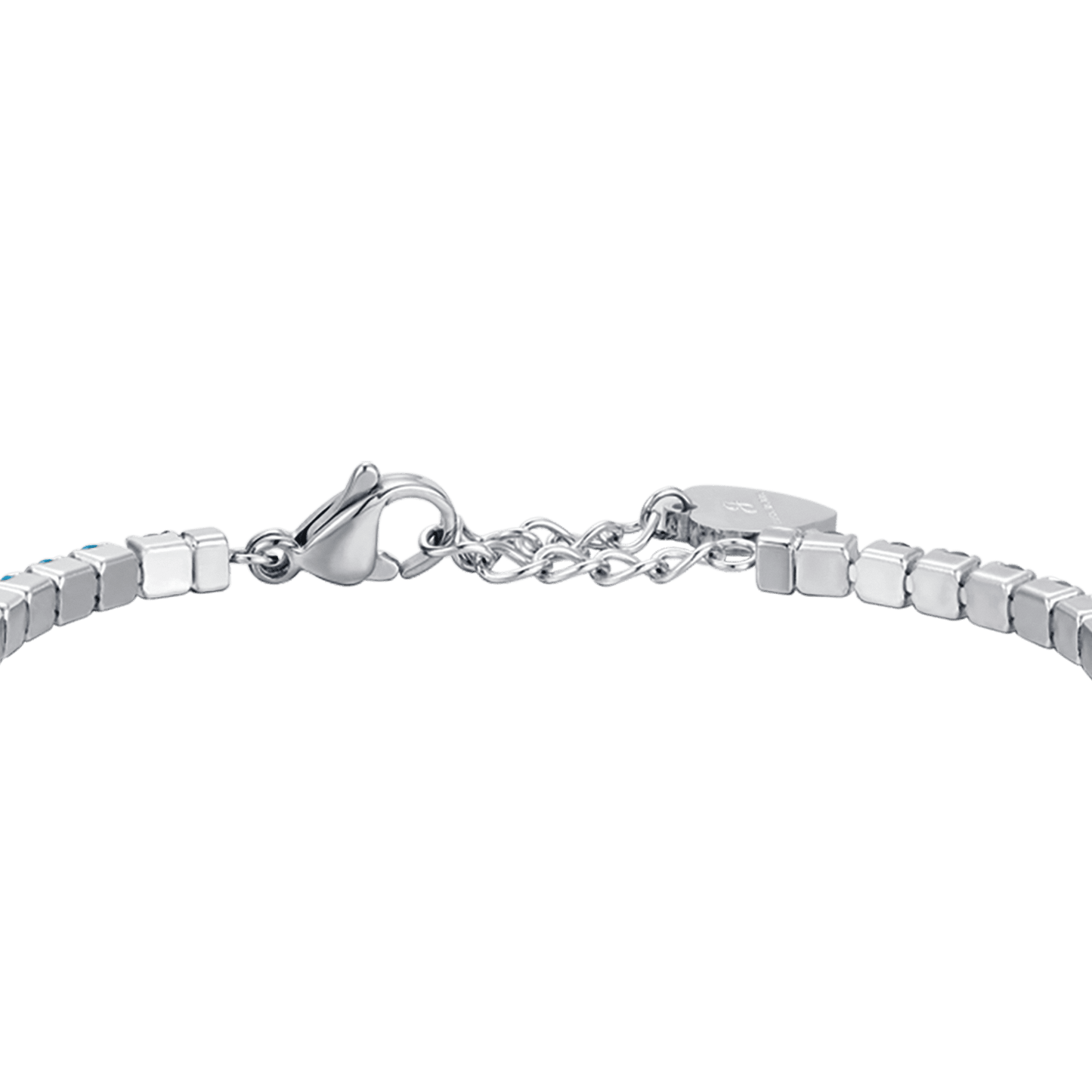 PULSERA DE TENIS DE ACERO PARA MUJER CON CRISTALES AZULES