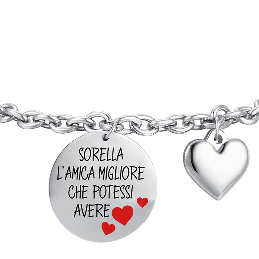 PULSERA HERMANA DE ACERO PARA MUJER LA MEJOR AMIGA QUE PODRÍAS TENER