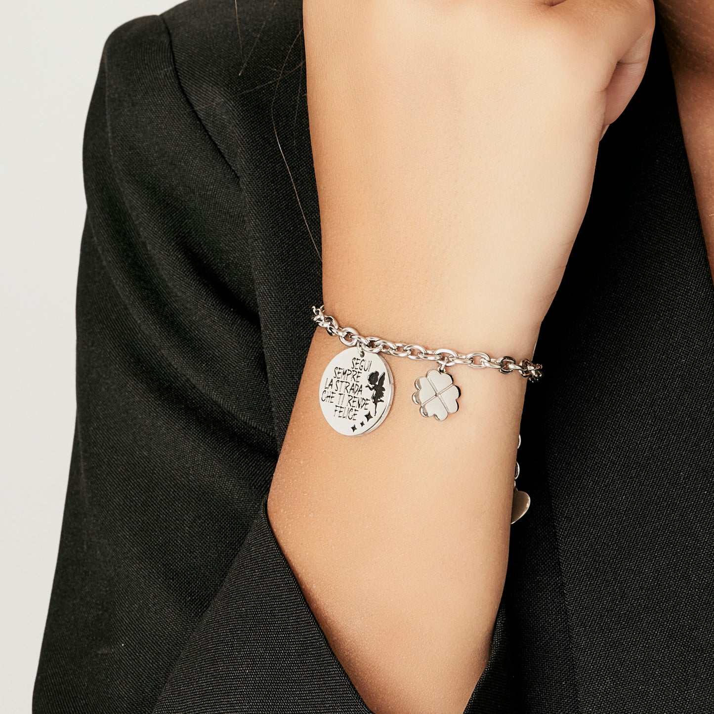 PULSERA DE ACERO PARA MUJER SIGUE SIEMPRE EL CAMINO QUE TE HAGA FELIZ