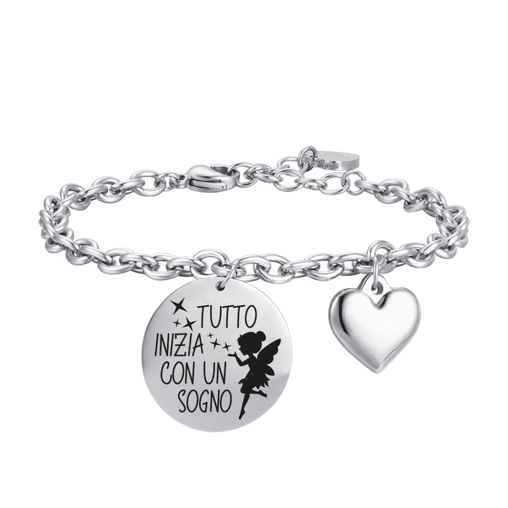 BRAZALETE DE ACERO PARA MUJER TODO EMPIEZA CON UN SUEÑO