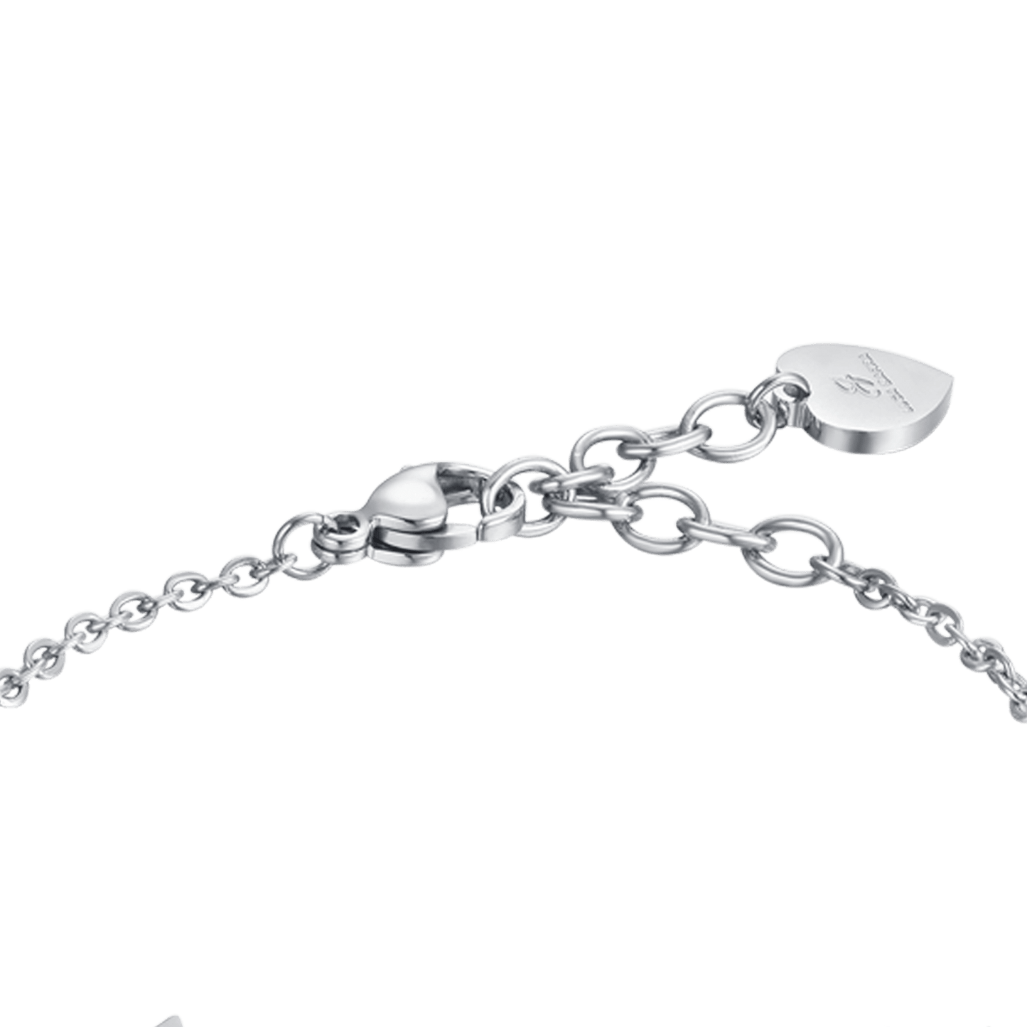 PULSERA DE ACERO PARA MUJER CON ESTRELLAS CALADAS Y CRISTALES BLANCOS