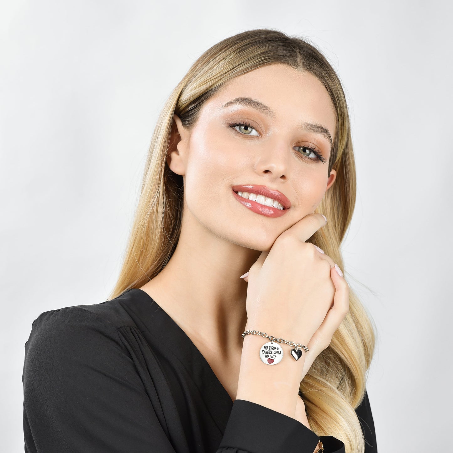 BRAZALETE DE ACERO MUJER MI HIJA ES EL AMOR DE MI VIDA