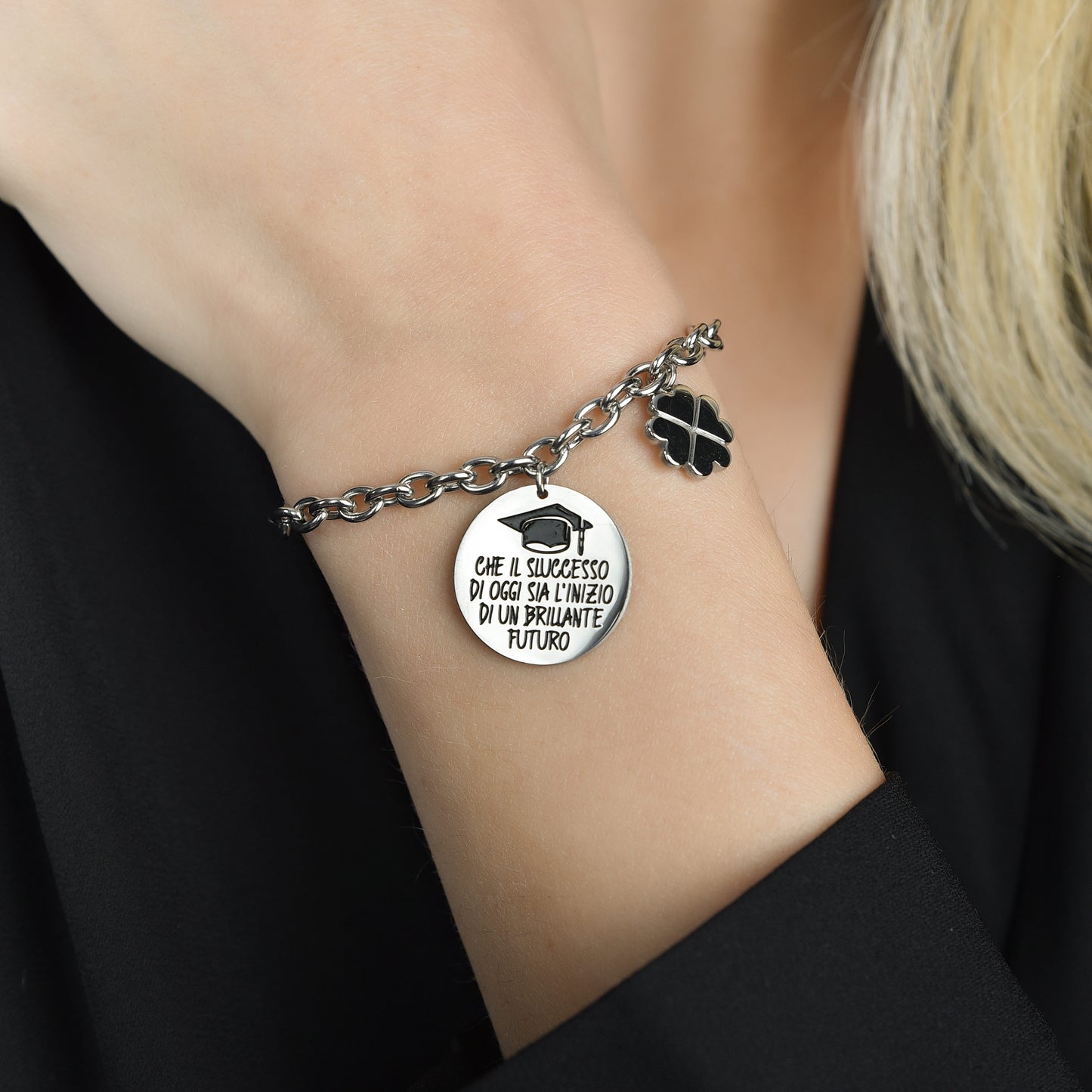 BRAZALETE DE ACERO PARA MUJER QUE EL ÉXITO DE HOY ES EL COMIENZO DE UN BRILLANTE