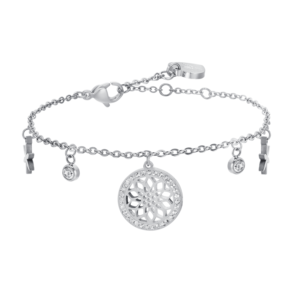PULSERA DE ACERO FLOR DE LA VIDA PARA MUJER