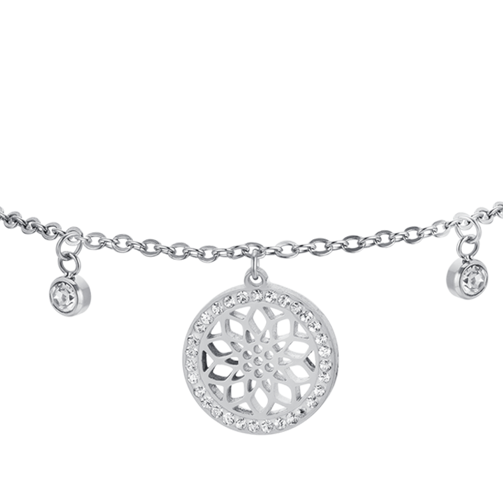 PULSERA DE ACERO FLOR DE LA VIDA PARA MUJER