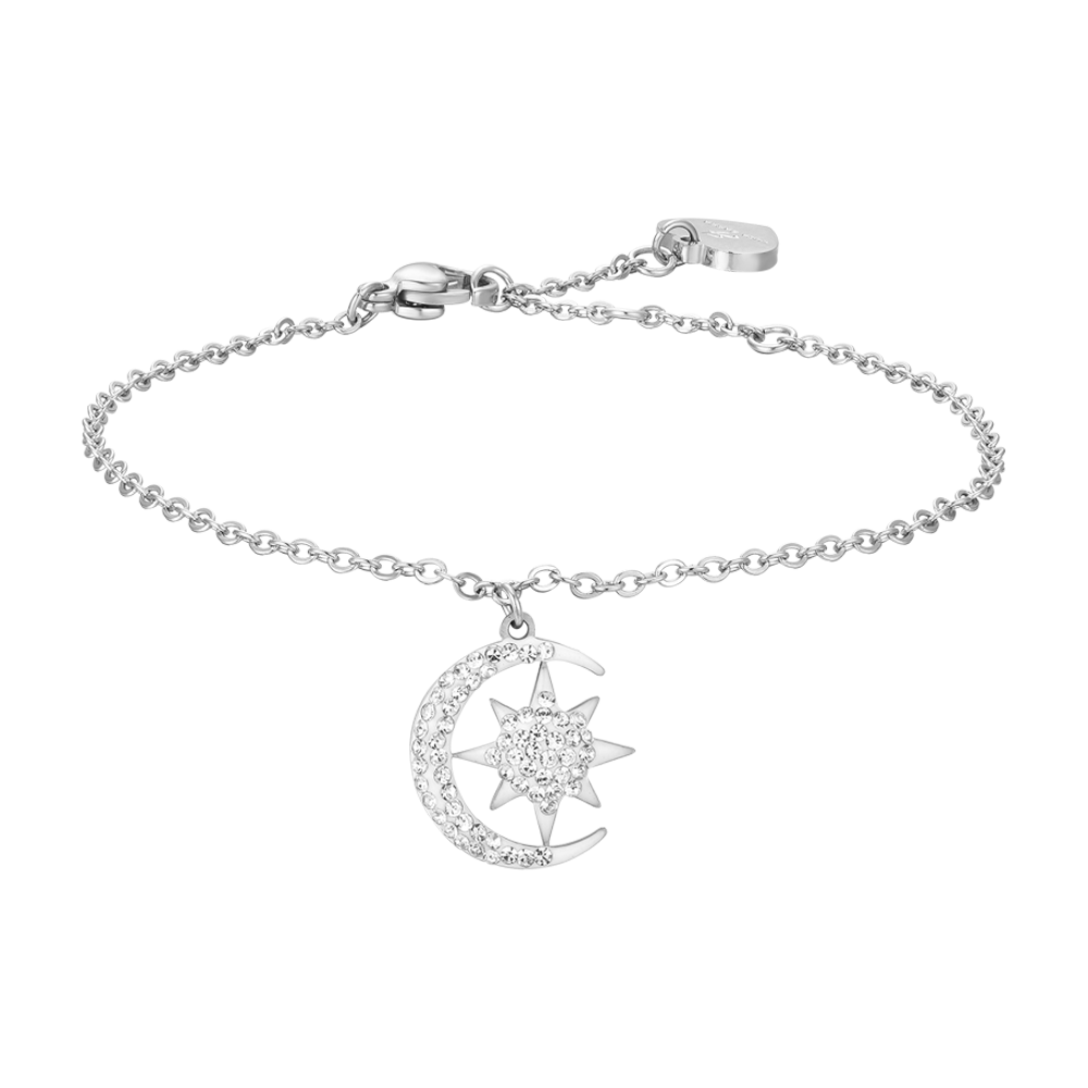 BRAZALETE ESTRELLA Y LUNA DE ACERO PARA MUJER