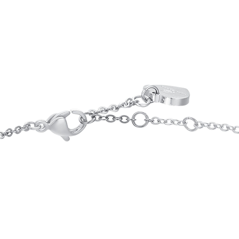 BRAZALETE DE ACERO CRISTAL BLANCO PARA MUJER