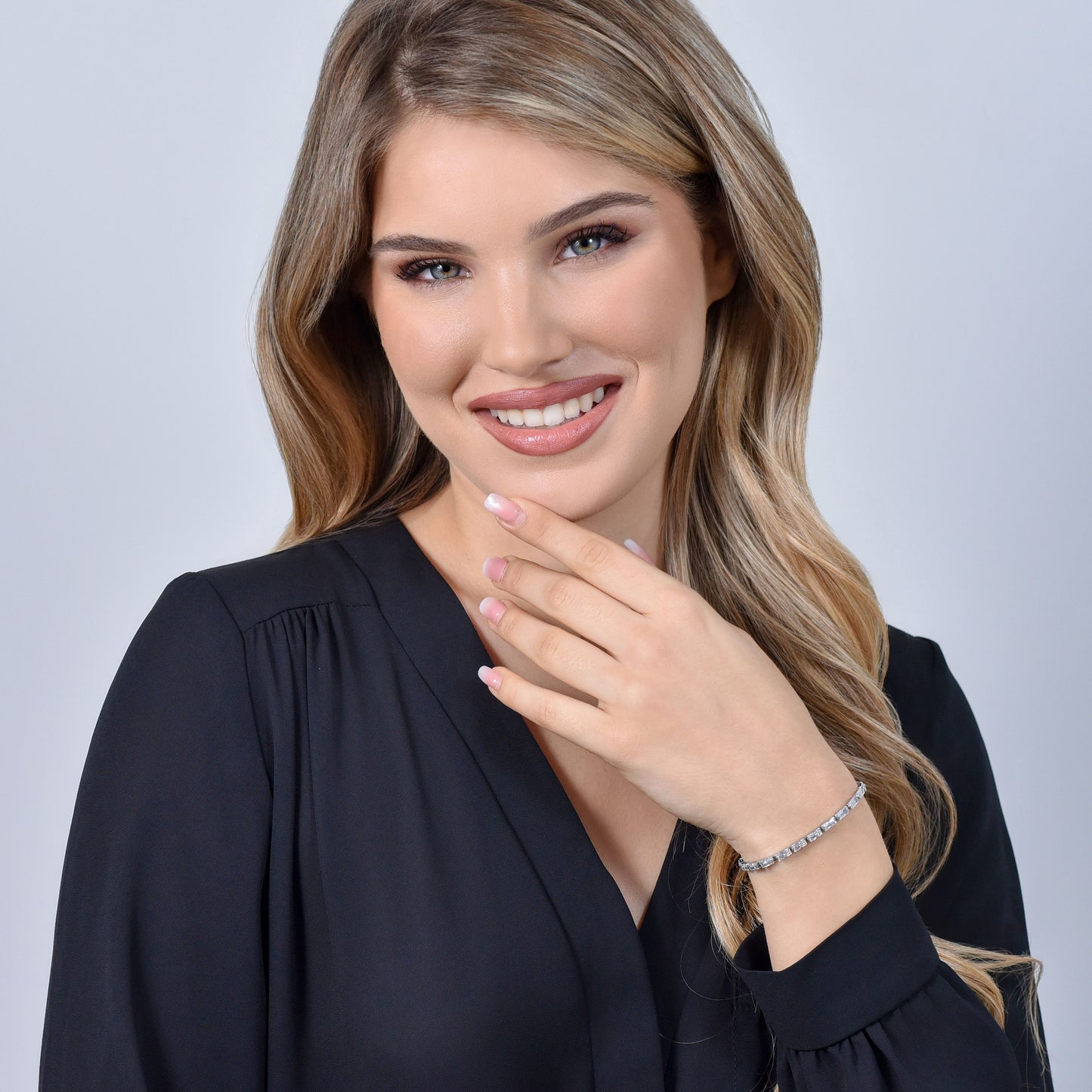 PULSERA DE TENIS CON CIRCONITA BAGUETTE BLANCA