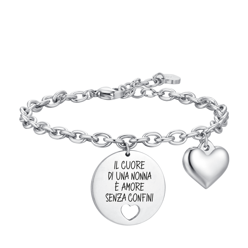 PULSERA DE ACERO PARA MUJER EL CORAZÓN DE UNA ABUELA