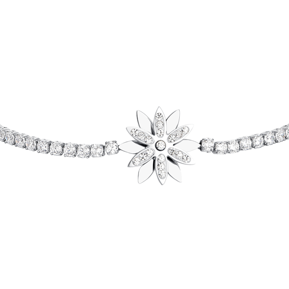 PULSERA DE TENIS FLOR DE ACERO PARA SEÑORA