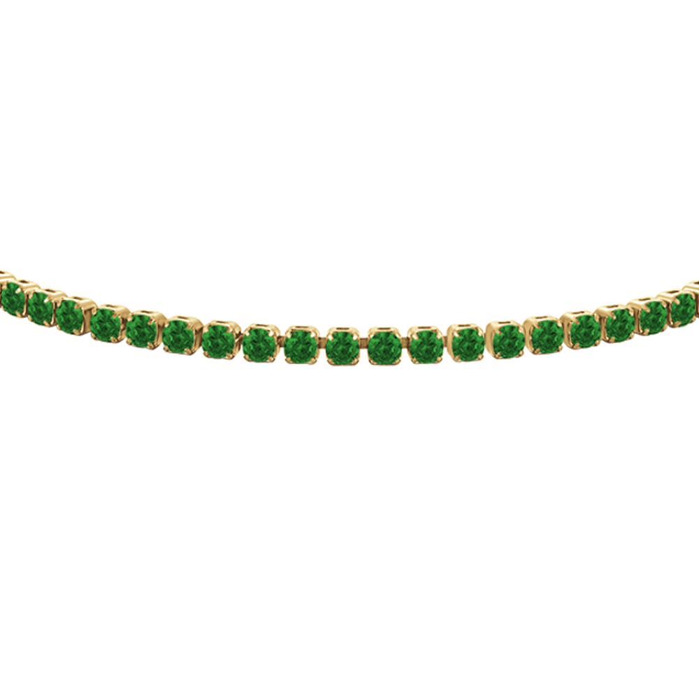 BRACCIALE TENNIS DONNA IN ACCIAIO COLORE ORO CON ZIRCONI VERDI