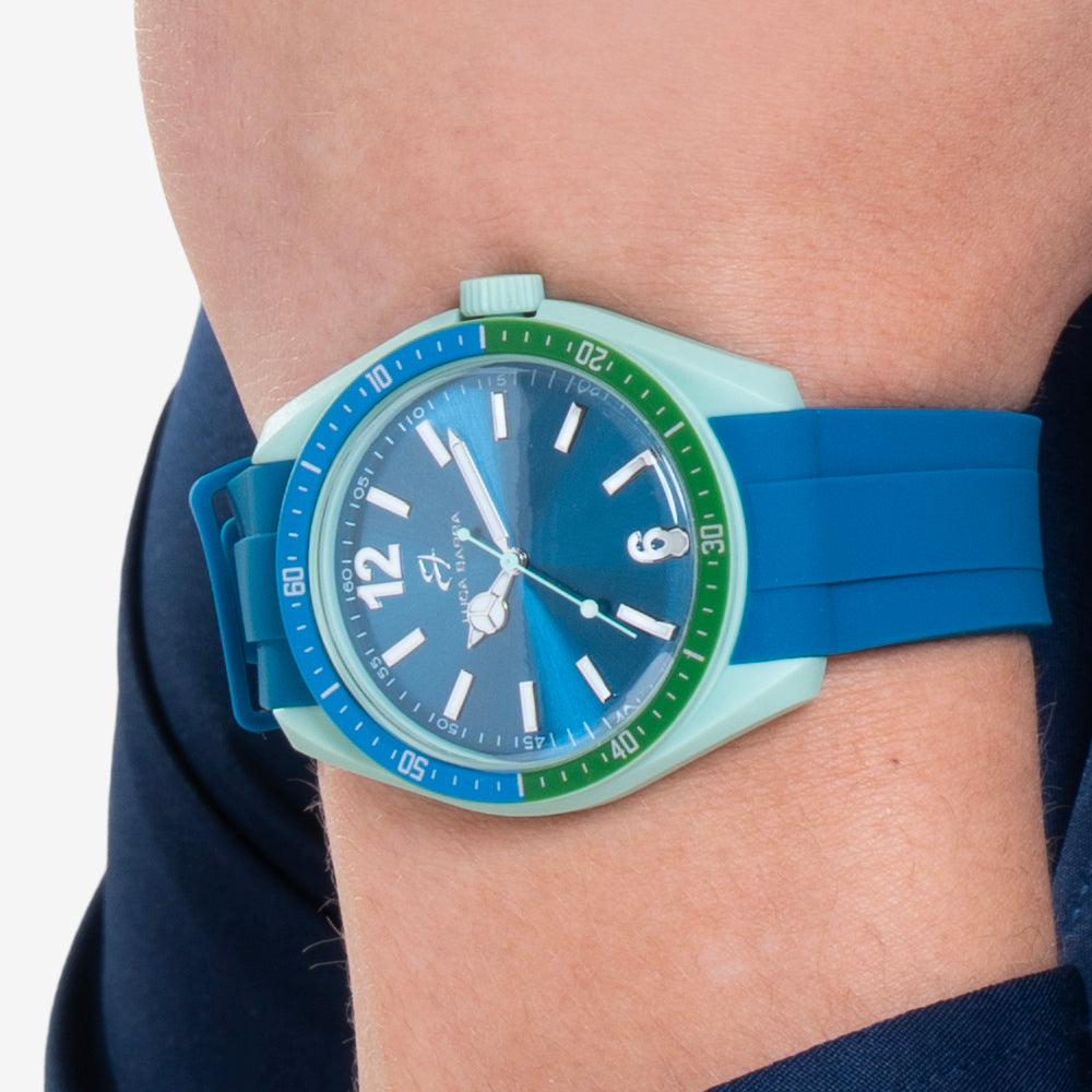 RELOJ DE HOMBRE DE SILICONA AZUL Y VERDE