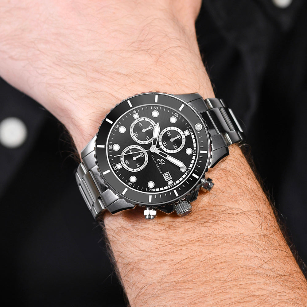 RELOJ DE ACERO PARA HOMBRE ESFERA NEGRA