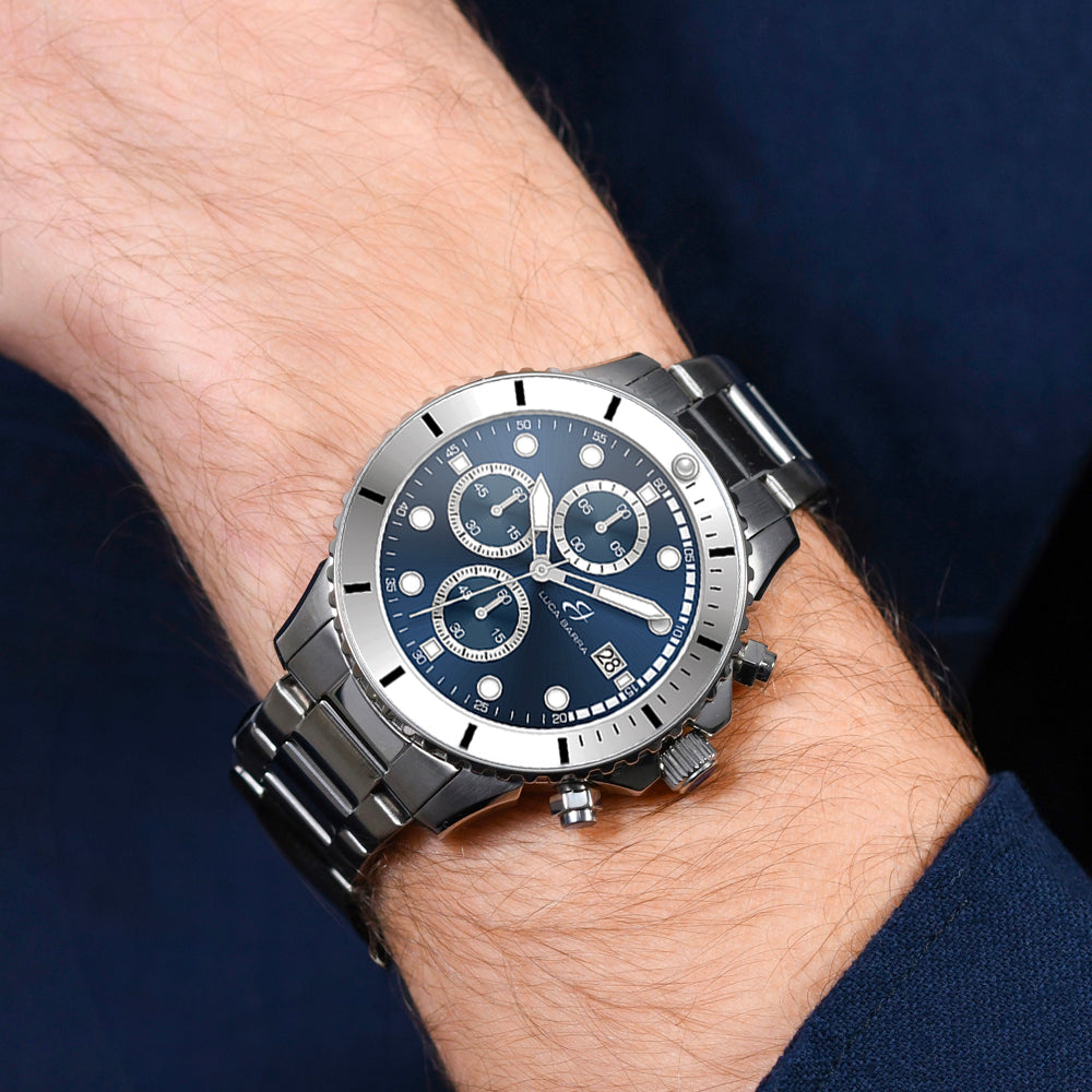 RELOJ DE ACERO PARA HOMBRE ESFERA AZUL