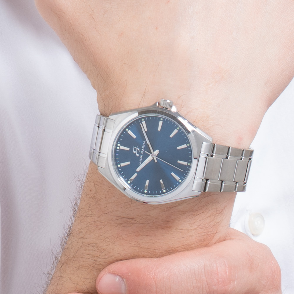 OROLOGIO UOMO IN ACCIAIO CON QUADRANTE BLU