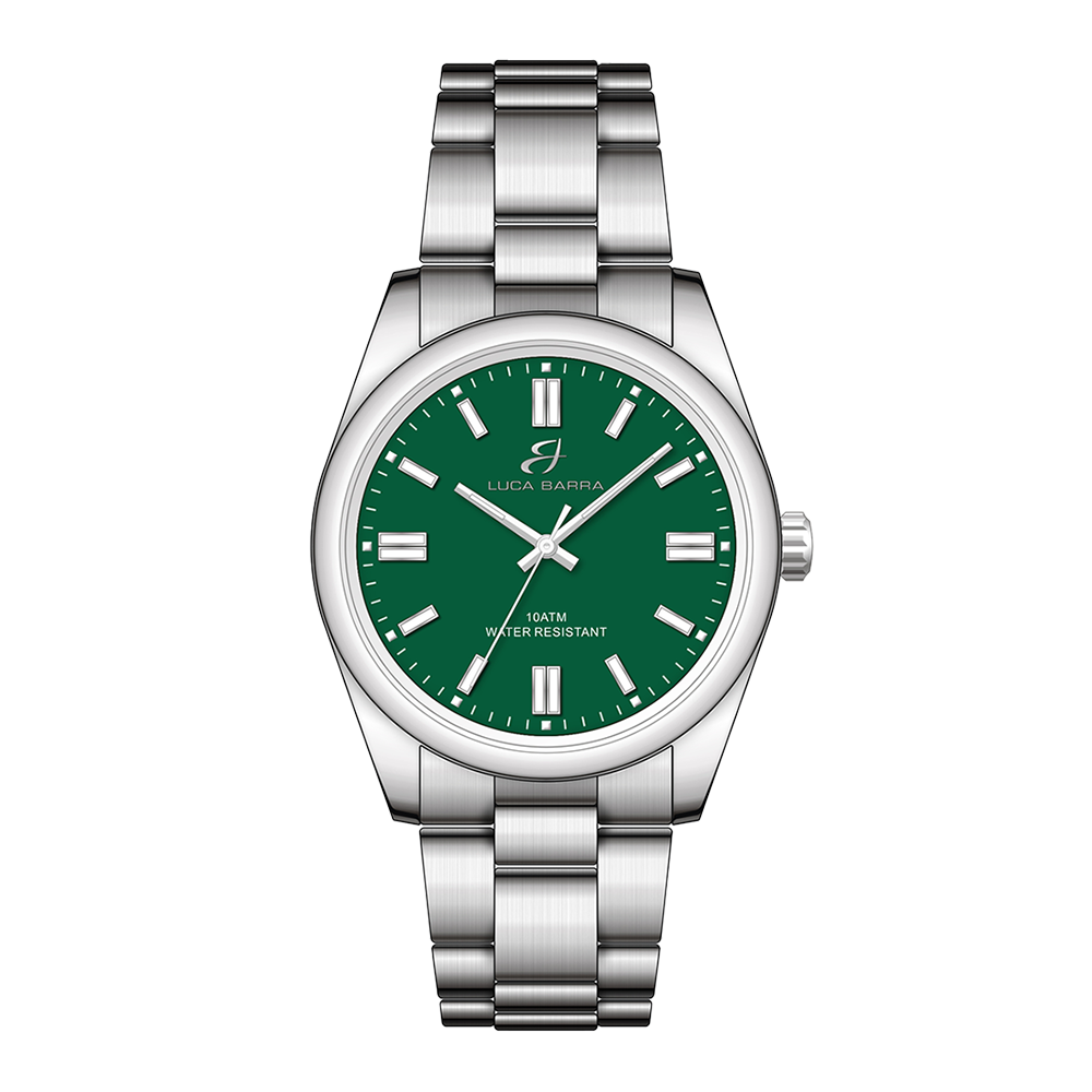 RELOJ DE ACERO CON ESFERA VERDE