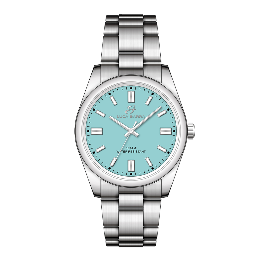 RELOJ DE ACERO CON ESFERA AZUL